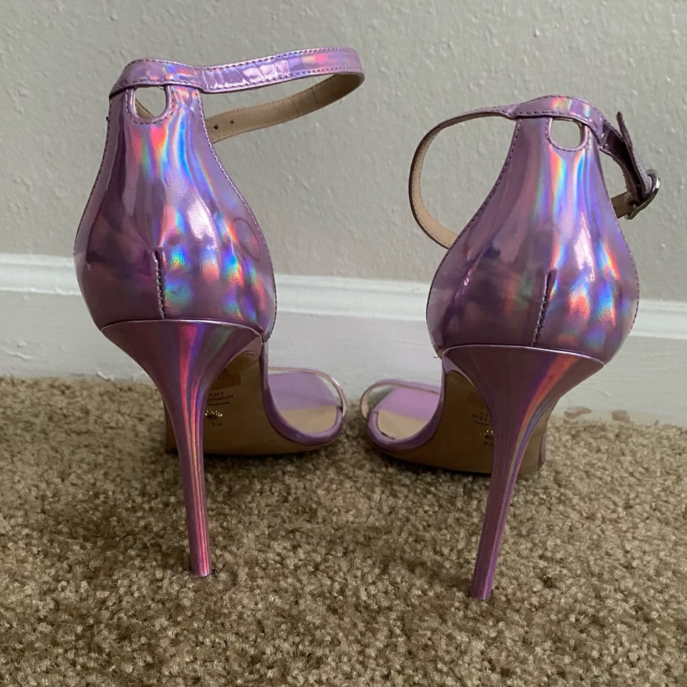Stuart Weitzman Nudist Curve Iridescent Pink Heels Amatista US 12 - Picture 7 of 9